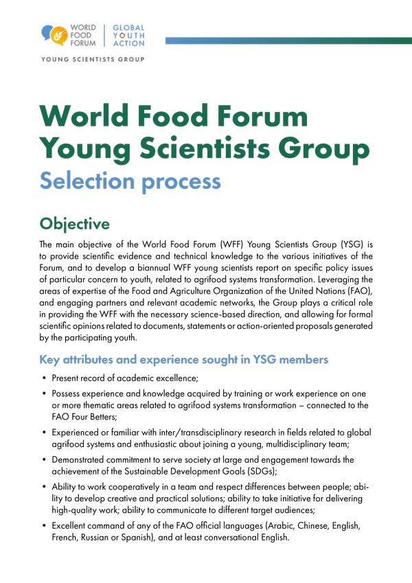 WFF YSG Selection Guidelines